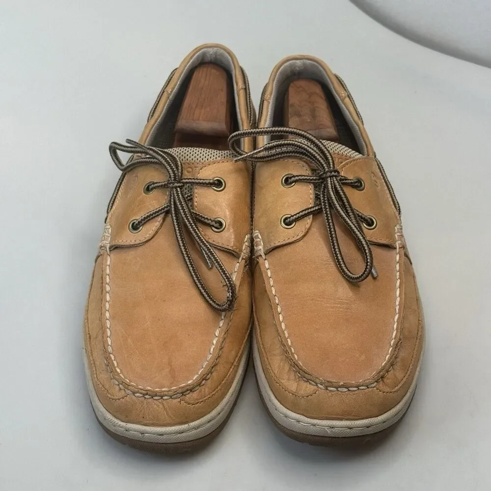 Rockport Boat Deck Shoes Tan Leather Men's Size 11 Two Eye Loafer k51053 EUC